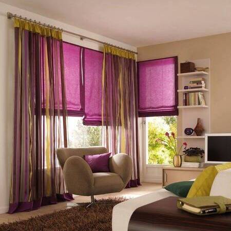 Римские шторы розовые